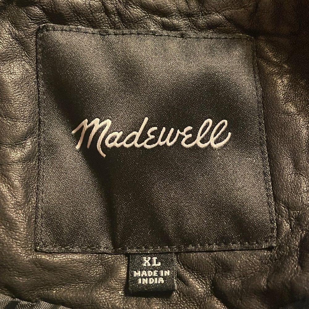 Madewell Black Leather Moto Jacket Size XL - Picture 5 of 13